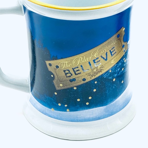 Holiday Polar Express Believe 3D Cups Hot Cocoa Coffee Tea 12 oz Set of two - Picture 4 of 6